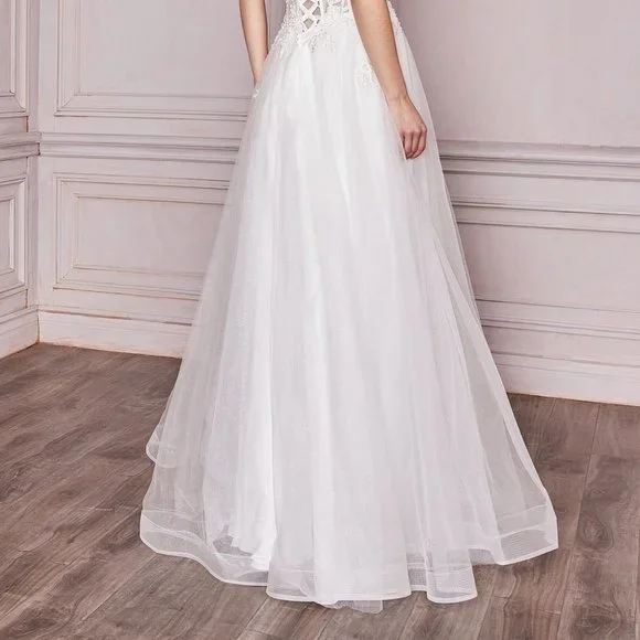 OFF WHITE WEDDING BRIDAL PROM PARTY LACE OFF THE SHOULDER BRIDAL GOWN CD961